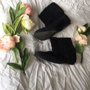 Black suede ankle boot